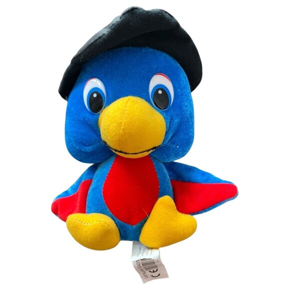 Classic Toy Company Blue Plush Parrot Toy With Black Hat 7” Stuffed Animal - Picture 4 of 6